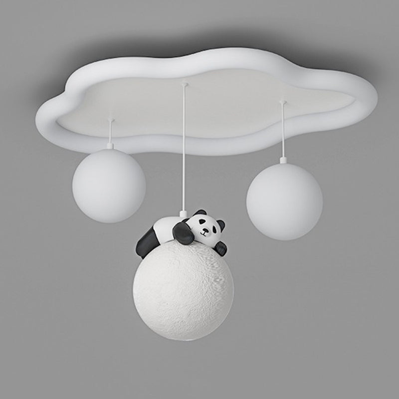 Moderne Einfachheit Wolken-Panda-Eisen-Acrylharz-LED-Deckenleuchte für das Schlafzimmer 