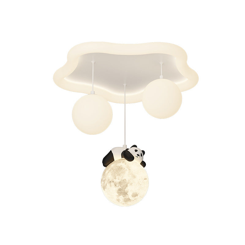 Moderne Einfachheit Wolken-Panda-Eisen-Acrylharz-LED-Deckenleuchte für das Schlafzimmer 