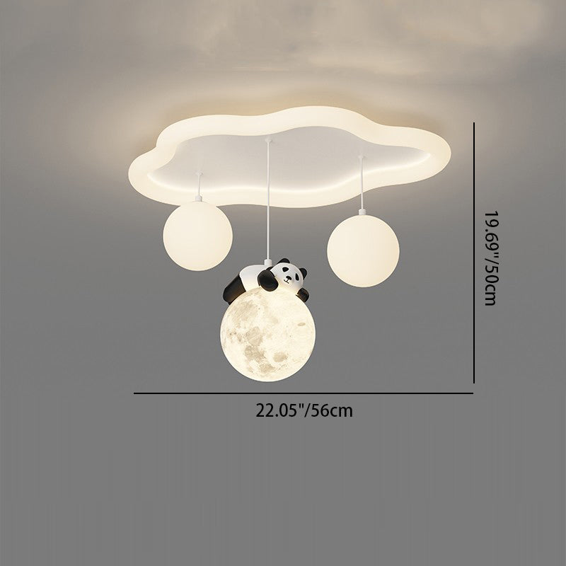 Moderne Einfachheit Wolken-Panda-Eisen-Acrylharz-LED-Deckenleuchte für das Schlafzimmer 