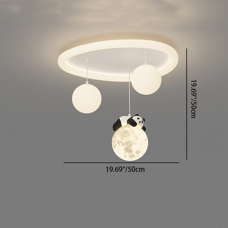 Moderne Einfachheit Wolken-Panda-Eisen-Acrylharz-LED-Deckenleuchte für das Schlafzimmer 
