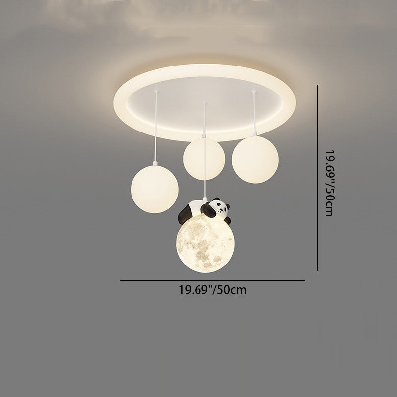 Moderne Einfachheit Wolken-Panda-Eisen-Acrylharz-LED-Deckenleuchte für das Schlafzimmer 