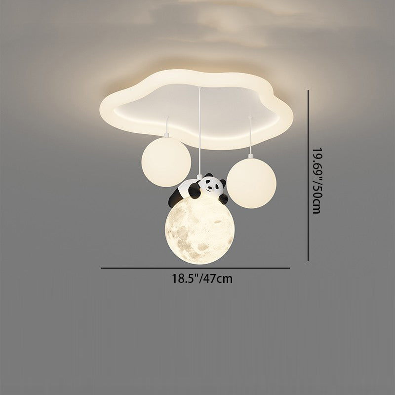Moderne Einfachheit Wolken-Panda-Eisen-Acrylharz-LED-Deckenleuchte für das Schlafzimmer 