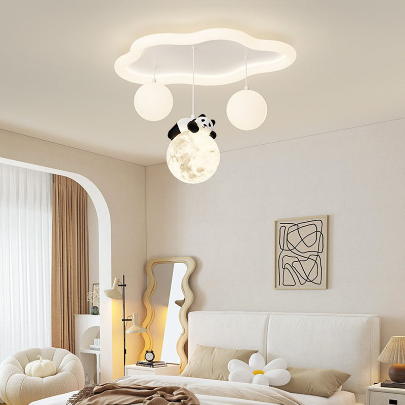 Moderne Einfachheit Wolken-Panda-Eisen-Acrylharz-LED-Deckenleuchte für das Schlafzimmer 