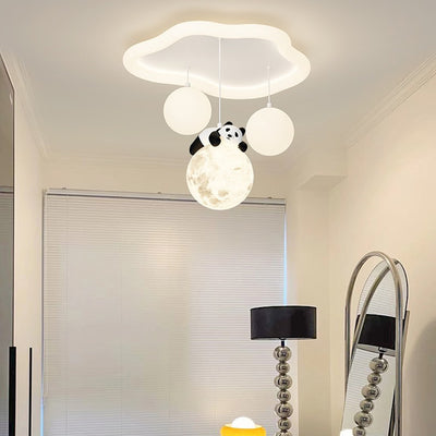 Moderne Einfachheit Wolken-Panda-Eisen-Acrylharz-LED-Deckenleuchte für das Schlafzimmer 