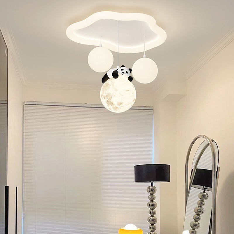 Moderne Einfachheit Wolken-Panda-Eisen-Acrylharz-LED-Deckenleuchte für das Schlafzimmer 