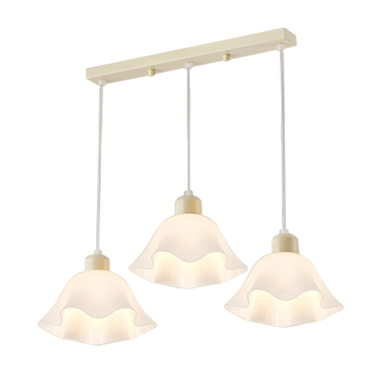 Contemporary Nordic Flower Iron Resin 3-Light Chandelier Island Light For Dining Room