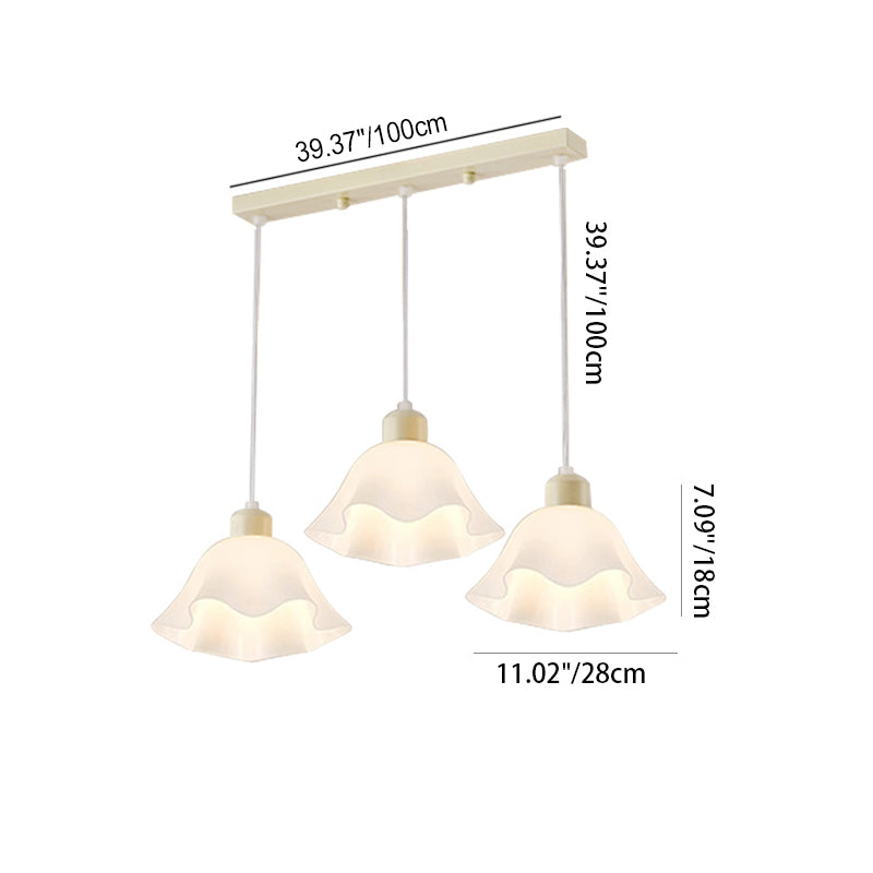 Contemporary Nordic Flower Iron Resin 3-Light Chandelier Island Light For Dining Room