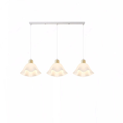 Contemporary Nordic Flower Iron Resin 3-Light Chandelier Island Light For Dining Room