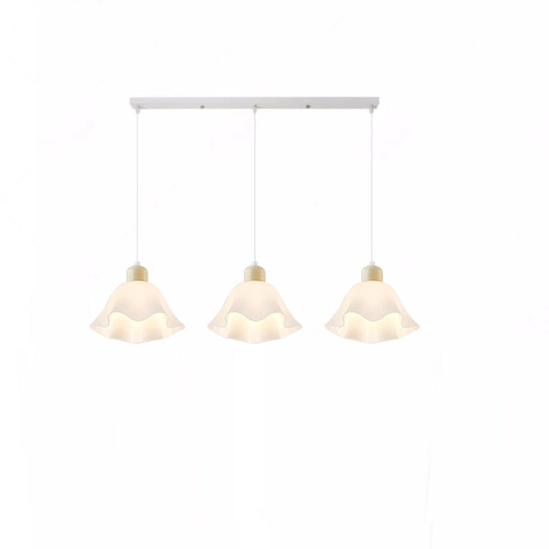 Contemporary Nordic Flower Iron Resin 3-Light Chandelier Island Light For Dining Room