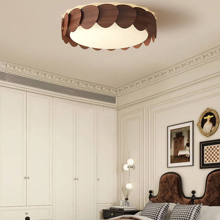 Luz de techo LED acrílica de hierro redonda de mediados de siglo moderno para dormitorio 