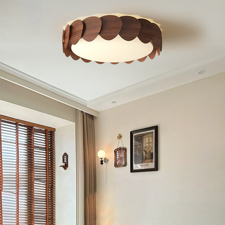 Luz de techo LED acrílica de hierro redonda de mediados de siglo moderno para dormitorio 