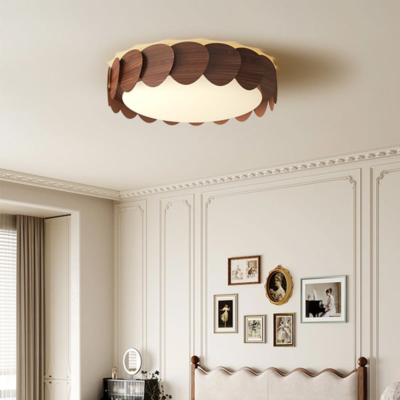 Luz de techo LED acrílica de hierro redonda de mediados de siglo moderno para dormitorio 