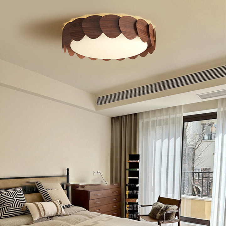 Luz de techo LED acrílica de hierro redonda de mediados de siglo moderno para dormitorio 