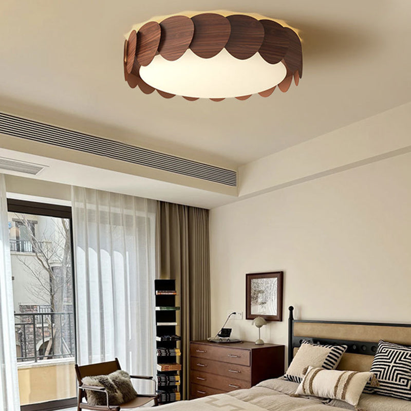 Moderne Mid-Century Runde Eisen Acryl LED Deckenleuchte für das Schlafzimmer 