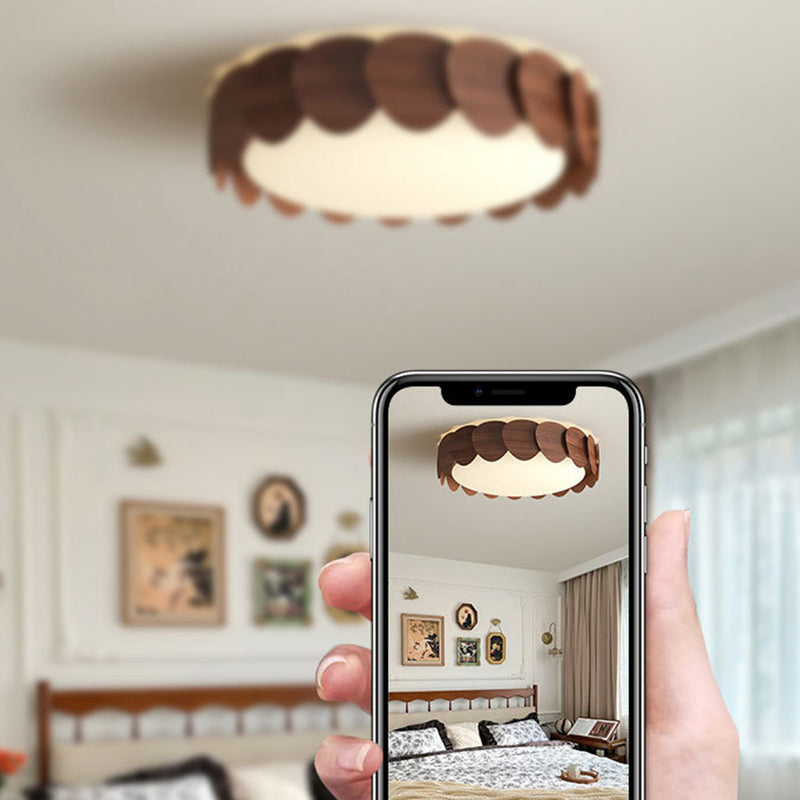 Luz de techo LED acrílica de hierro redonda de mediados de siglo moderno para dormitorio 