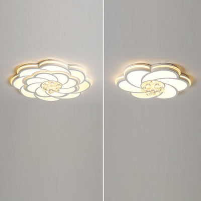 Plafonnier LED en cristal acrylique rond en fer de luxe contemporain pour salon 