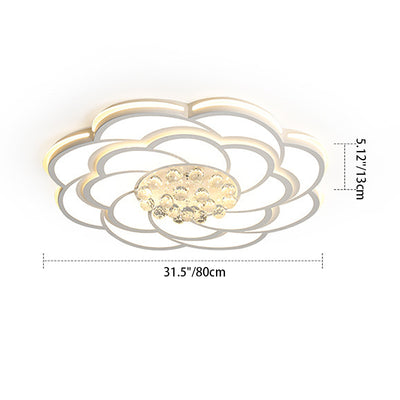Plafonnier LED en cristal acrylique rond en fer de luxe contemporain pour salon 