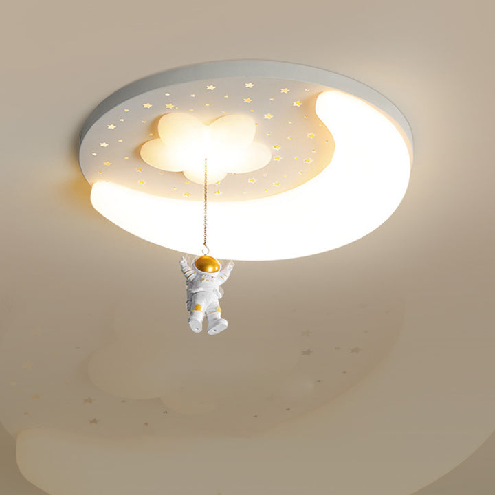 Plafonnier LED rond en fer, aluminium et acrylique pour enfants créatifs contemporains, pour chambre à coucher 