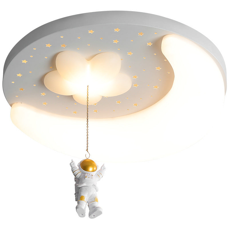 Plafonnier LED rond en fer, aluminium et acrylique pour enfants créatifs contemporains, pour chambre à coucher 