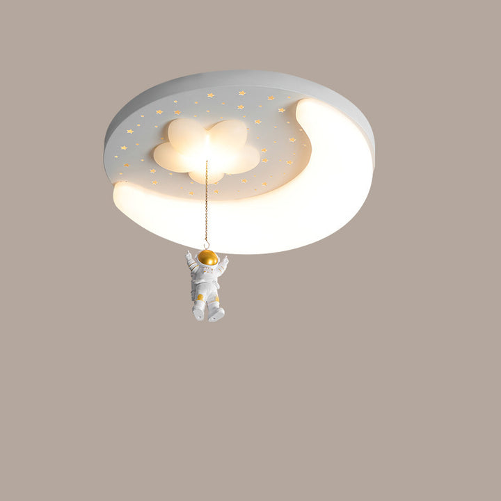 Plafonnier LED rond en fer, aluminium et acrylique pour enfants créatifs contemporains, pour chambre à coucher 