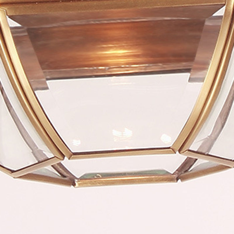Suspension lumineuse à 1 ampoule en verre cuivré de style rustique traditionnel pour salon 