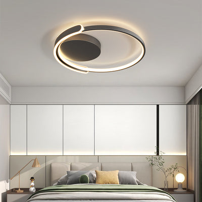 Moderne Einfachheit Runde Eisen-Aluminium-LED-Halbeinbau-Deckenleuchte für das Schlafzimmer 