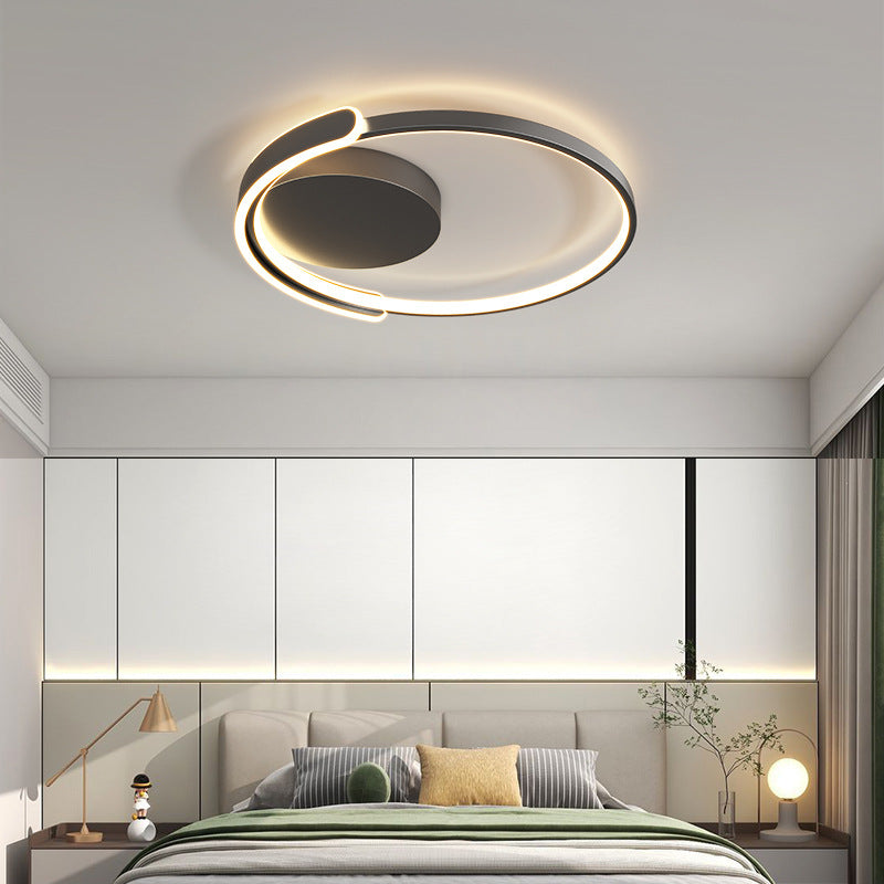 Moderne Einfachheit Runde Eisen-Aluminium-LED-Halbeinbau-Deckenleuchte für das Schlafzimmer 