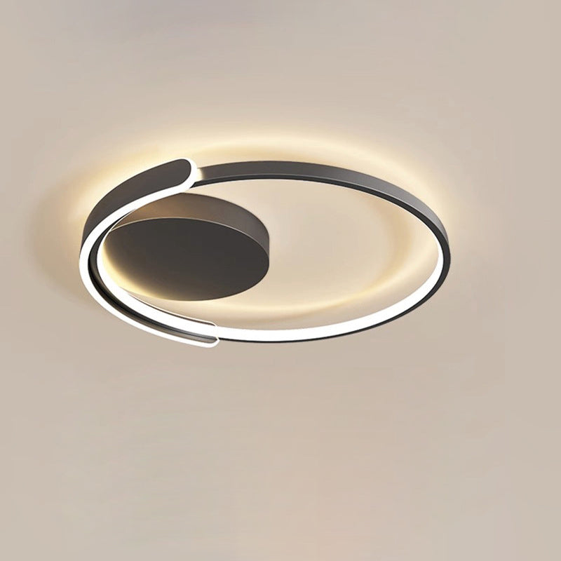 Moderne Einfachheit Runde Eisen-Aluminium-LED-Halbeinbau-Deckenleuchte für das Schlafzimmer 