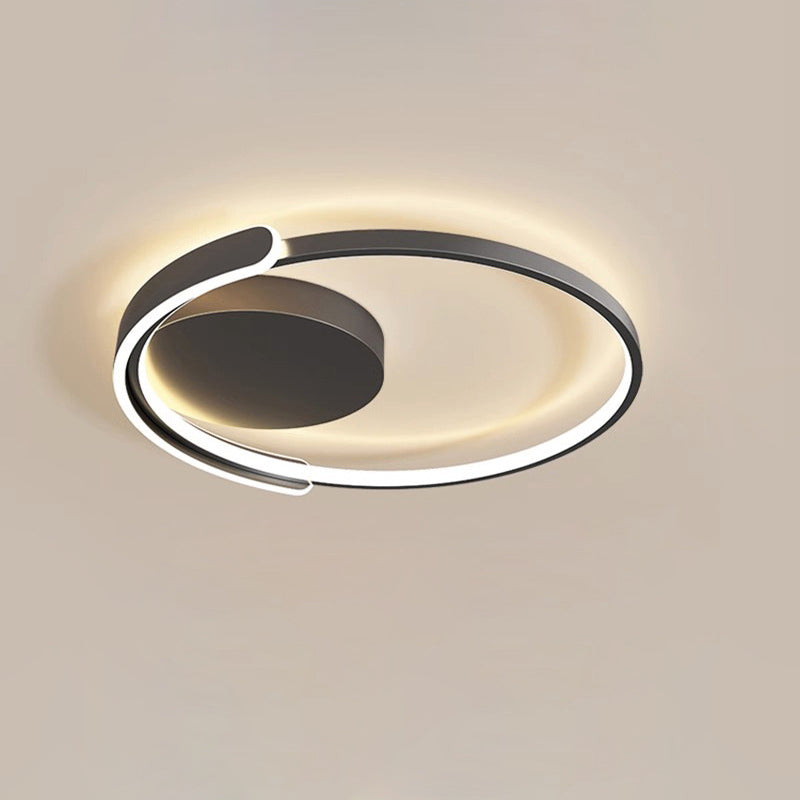 Moderne Einfachheit Runde Eisen-Aluminium-LED-Halbeinbau-Deckenleuchte für das Schlafzimmer 