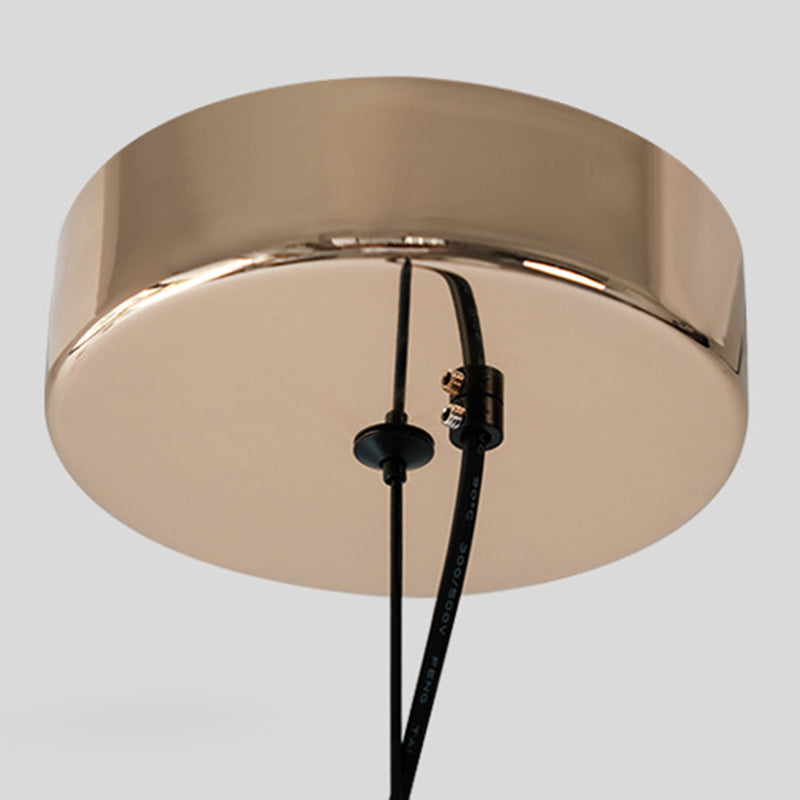 Contemporary Nordic Dome Metal Glass 2-Light Pendant Light For Bedroom
