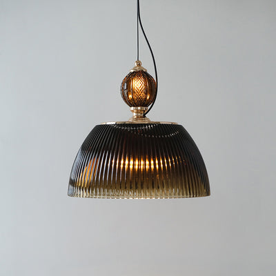 Contemporary Nordic Dome Metal Glass 2-Light Pendant Light For Bedroom
