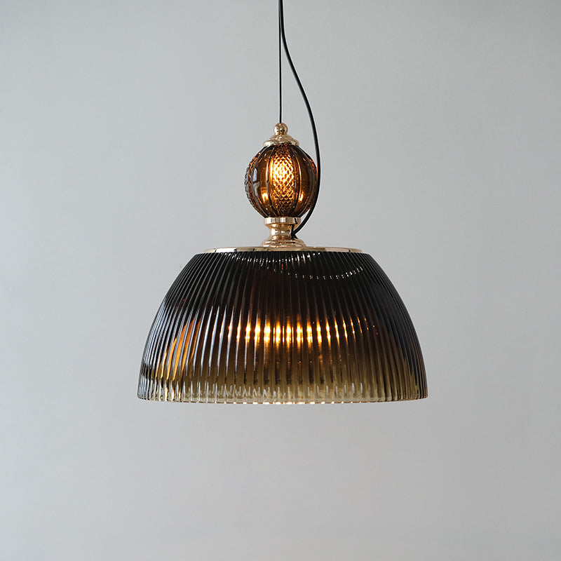 Contemporary Nordic Dome Metal Glass 2-Light Pendant Light For Bedroom