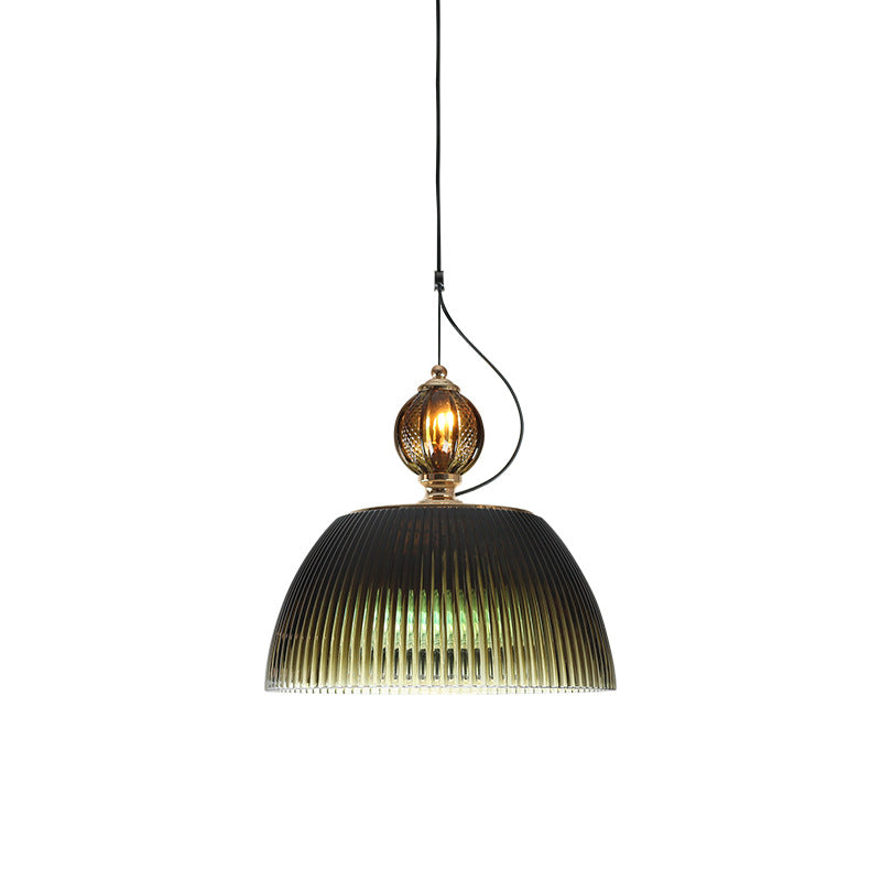Contemporary Nordic Dome Metal Glass 2-Light Pendant Light For Bedroom