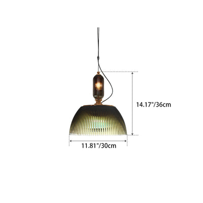 Contemporary Nordic Dome Metal Glass 2-Light Pendant Light For Bedroom