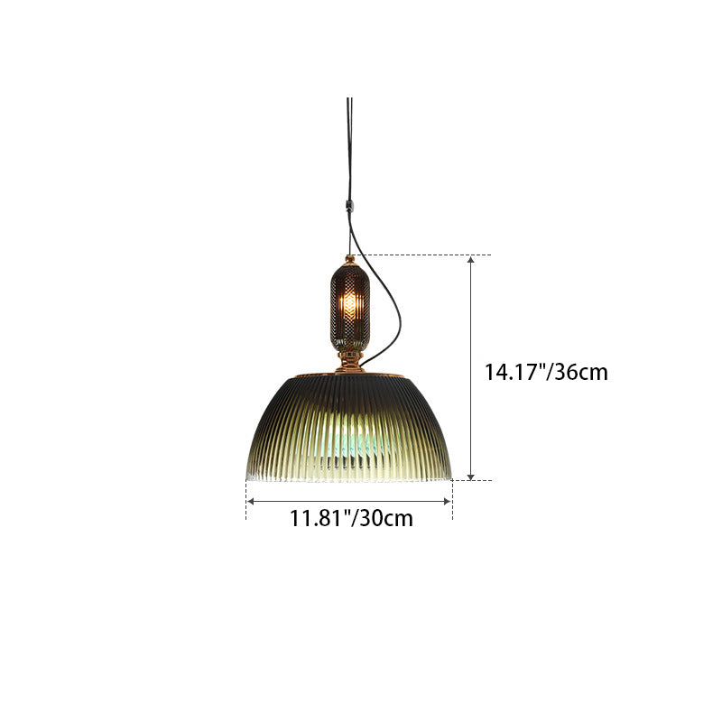 Contemporary Nordic Dome Metal Glass 2-Light Pendant Light For Bedroom