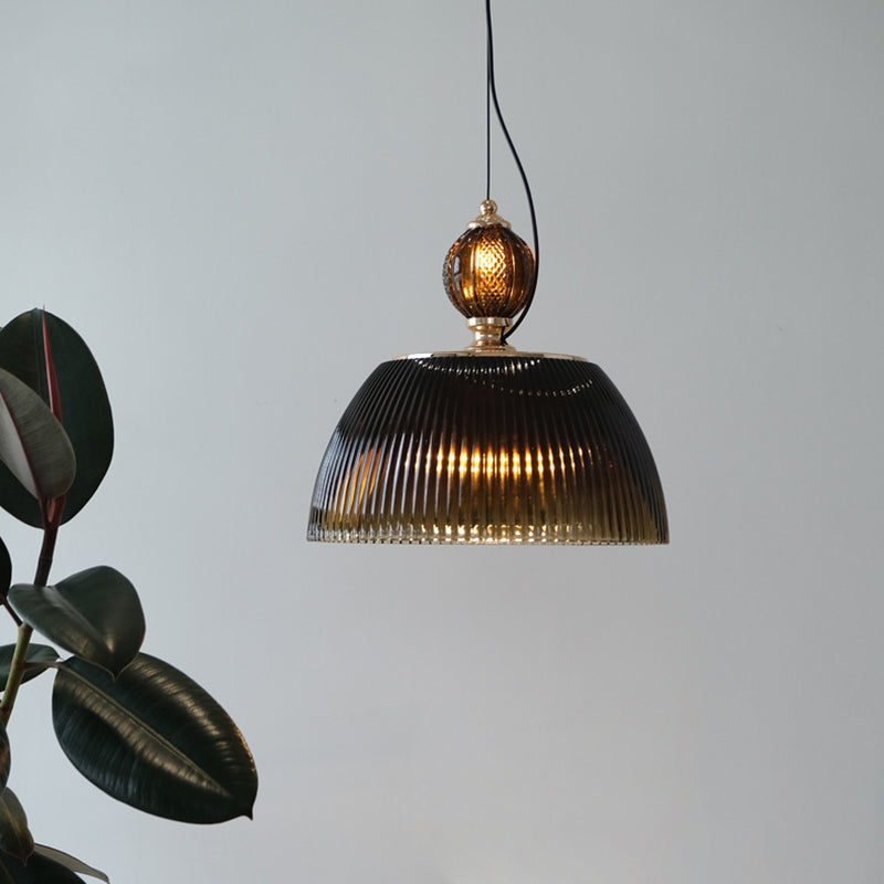 Contemporary Nordic Dome Metal Glass 2-Light Pendant Light For Bedroom