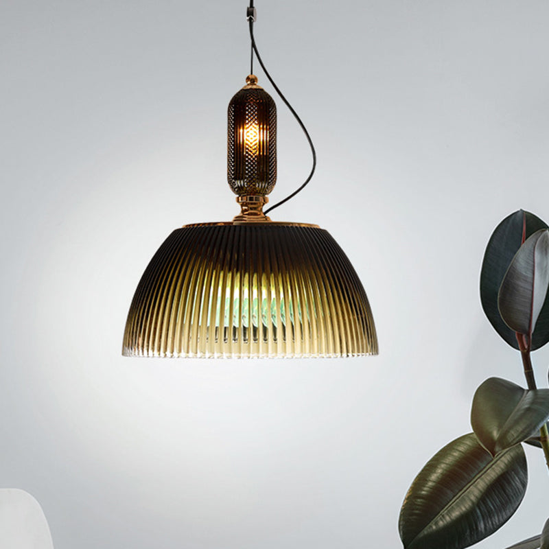 Contemporary Nordic Dome Metal Glass 2-Light Pendant Light For Bedroom