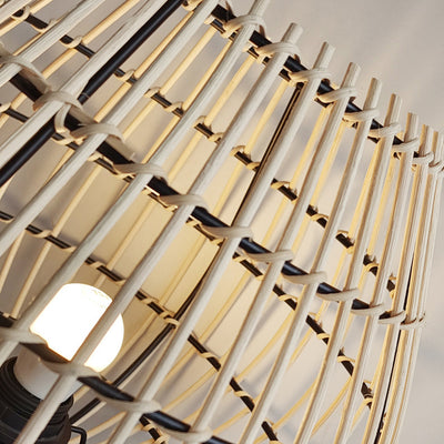 Traditionelle japanische Eisen-Rattan-Tischlampe mit 1 Licht für das Schlafzimmer 