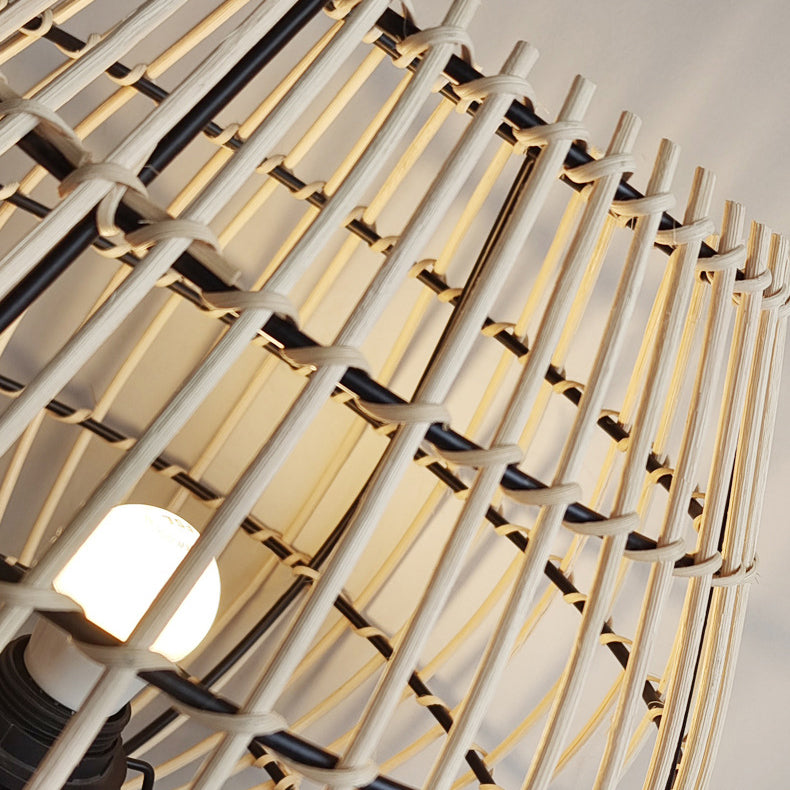Traditionelle japanische Eisen-Rattan-Tischlampe mit 1 Licht für das Schlafzimmer 