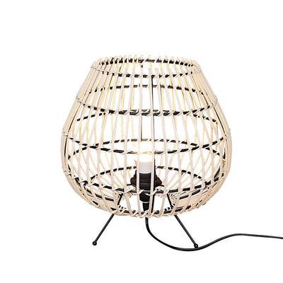 Traditionelle japanische Eisen-Rattan-Tischlampe mit 1 Licht für das Schlafzimmer 