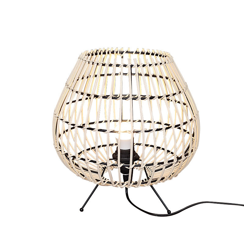 Traditionelle japanische Eisen-Rattan-Tischlampe mit 1 Licht für das Schlafzimmer 