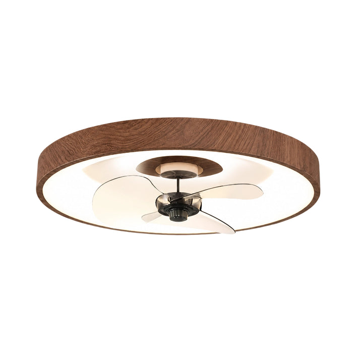 Ventilateur de plafond moderne à LED en fer acrylique rond pour chambre à coucher 