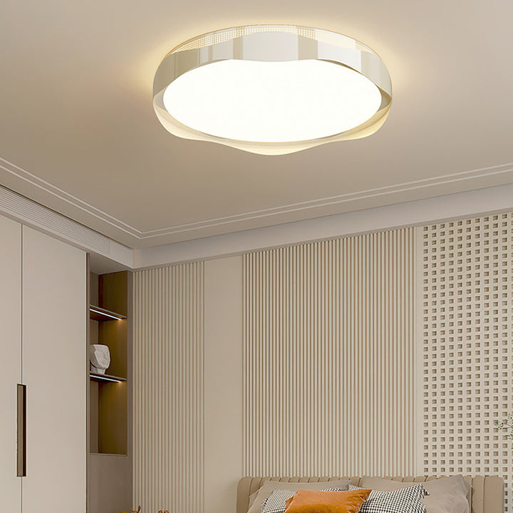 Plafonnier LED rond en fer traditionnel en plastique pour chambre à coucher 