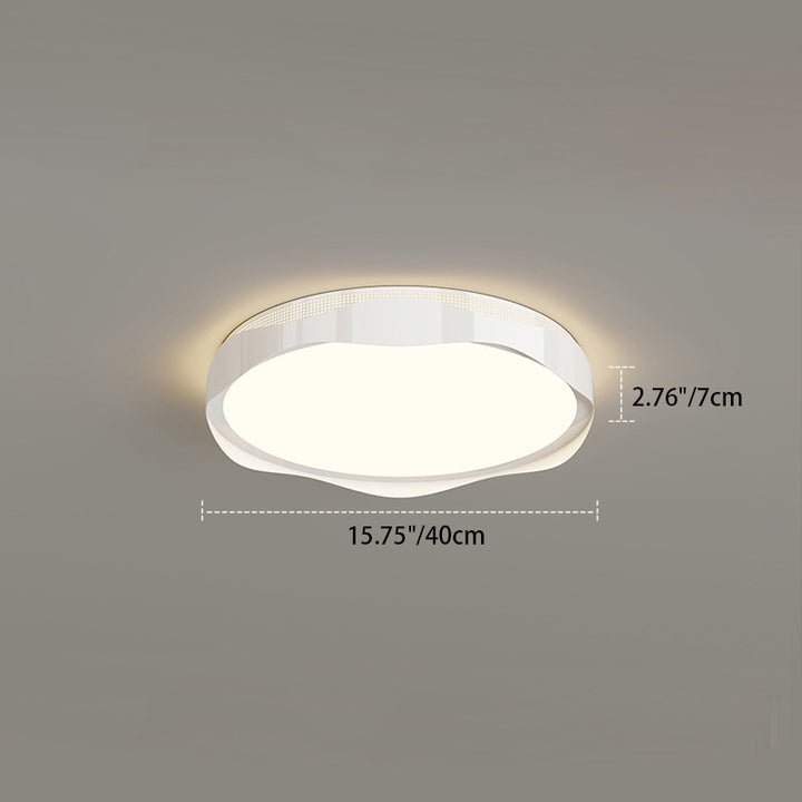 Plafonnier LED rond en fer traditionnel en plastique pour chambre à coucher 