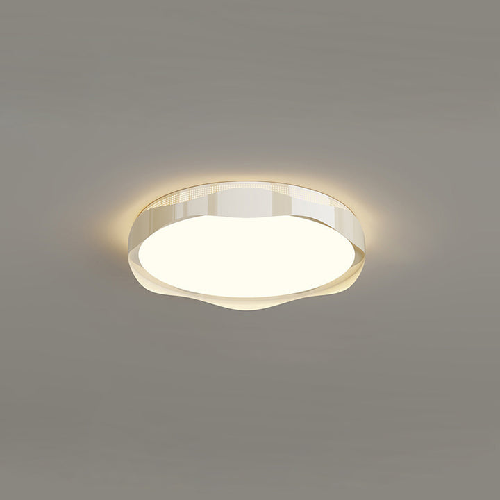 Traditional French Round Iron Plastic LED Flush Mount Ceiling Light For Bedroom