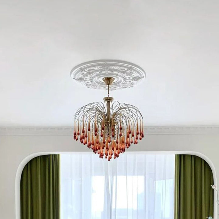 Lustre moderne de luxe en fer et verre cristal en forme de goutte d&