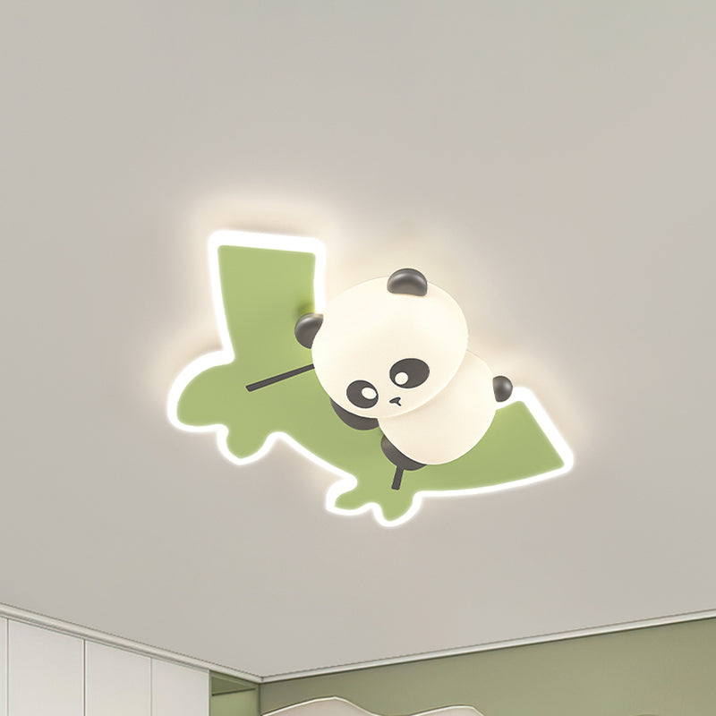 Zeitgenössische kreative Kinder Cartoon Panda Eisen Acryl LED Deckenleuchte für Schlafzimmer 