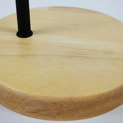 Moderne Einfachheit Kegelstumpf Eisen Stoff Massivholz 1-Licht Tischlampe für Schlafzimmer 