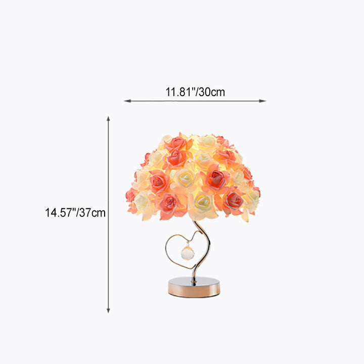 Lampe de Table Contemporaine Créative en Tissu Métal Cristal à 1 Lumière pour Chambre 