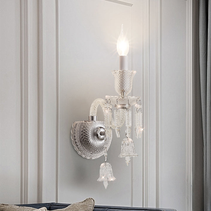 Moderna Lámpara de Pared de 1 Luz de Cristal de Acero Inoxidable de Lujo para Pasillo 